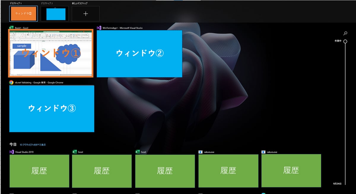 Windowsの仮想デスクトップの使い方